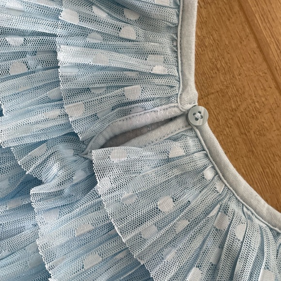 Blue with polka dots tiered ruffle dress size 2t - Picture 4 of 4